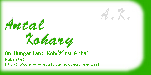 antal kohary business card